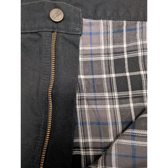Carhartt Canvas Pants Men 46X32 B111 BLK Flannel Lined Loose Original Fit Work - Picture 3 of 10